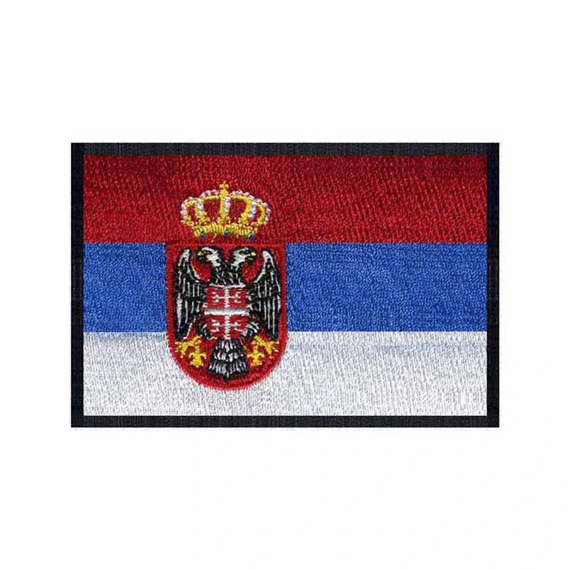 High Quality Tactical Embroidery Badge Serbia National Flag Iron on Patch for Police/Army