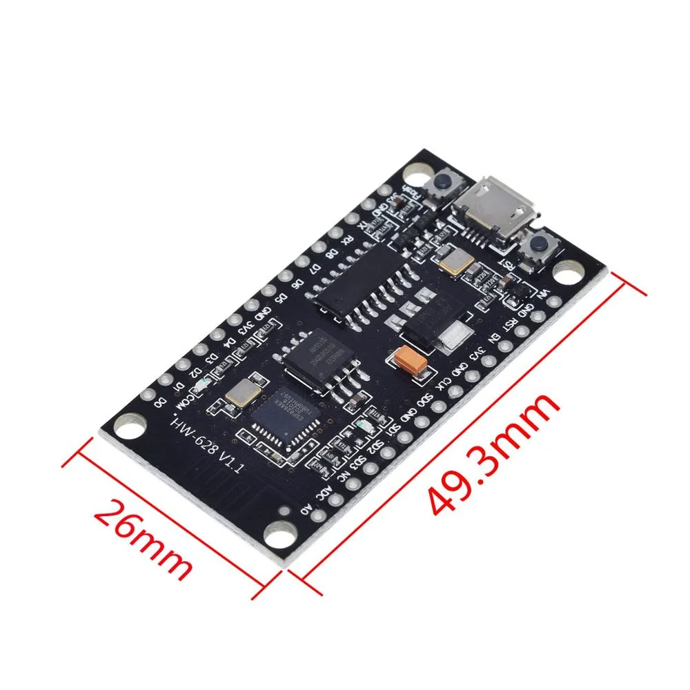 وحدة Nodemcu V3 Lua WiFi Integration of Esp8266 + Extra Memory 32 m Flash، و USB-Serial CH340 جم لـ Arduino