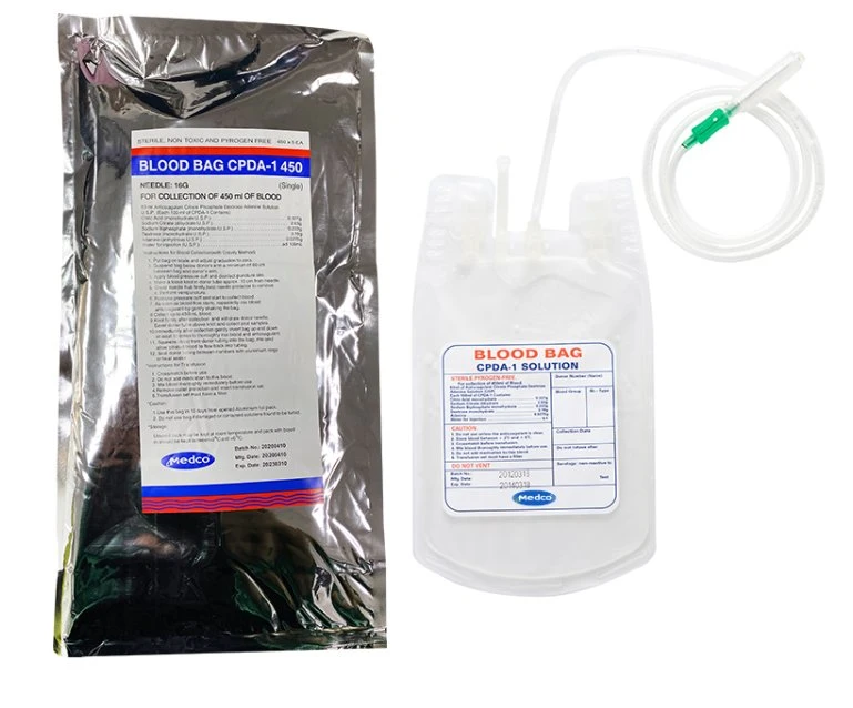 Sterile Triple Cpd+Sagm Blood Bag for Human Blood Transfusion