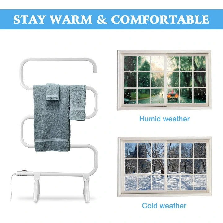 Customized 120W Wall Mount Warmer Free Standing Drying Heated Towel Rack