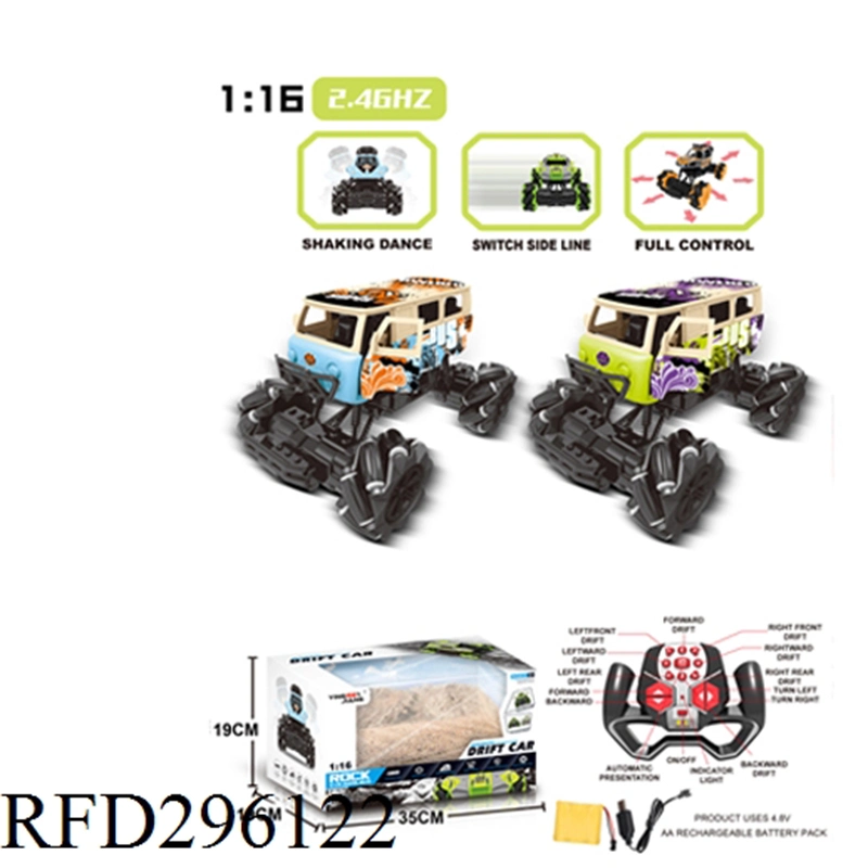 2,4G 1: 16 Fernbedienungswagen RC Kletterwagen mit Schütteltanz und Switch Slide Line