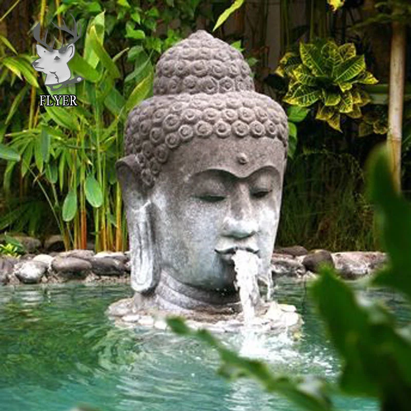 prix d'usine Accueil jardin Pierre blanche eau caractéristique Bouddha fontaine Fontaines d'eau de la statue de Bouddha en marbre