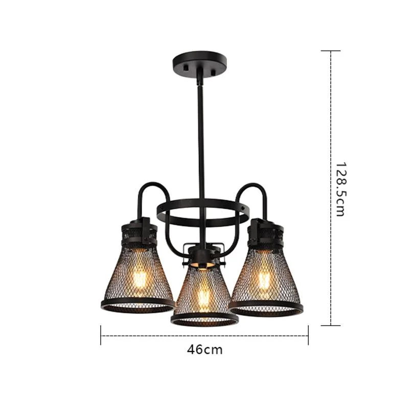 Nordic Industrial 3 Head Black Decorative Lighting LED Pendant Light