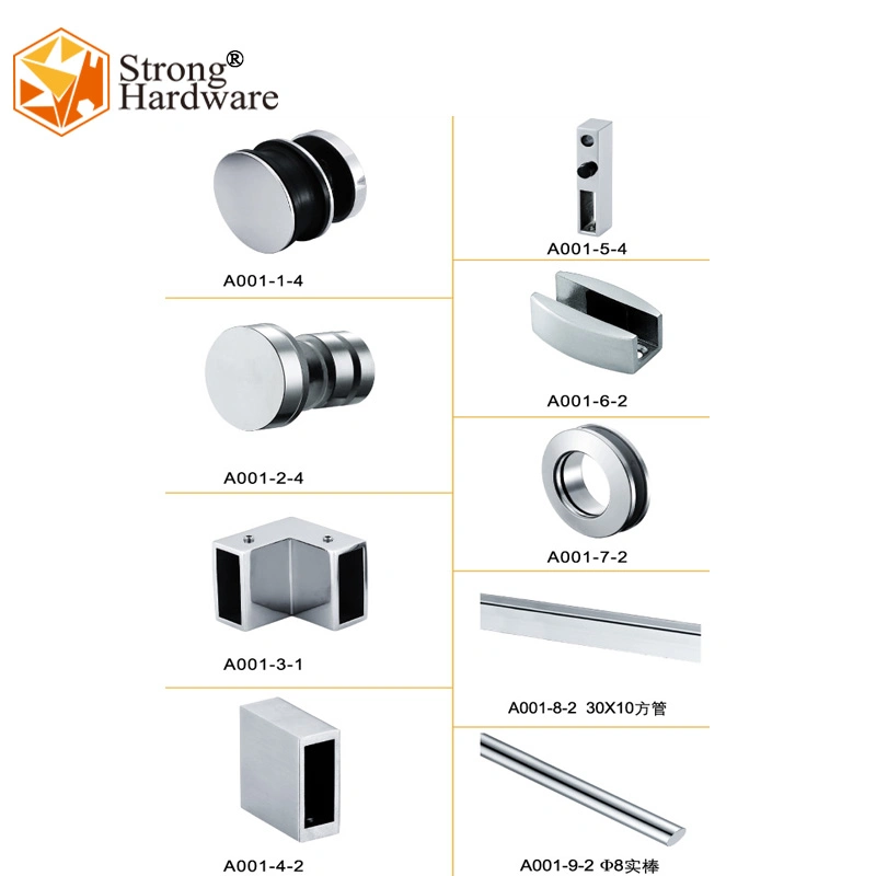 SS304 Modèle de moulage de rouleaux de la porte de douche coulissantes en verre Accessoires de salle de bains