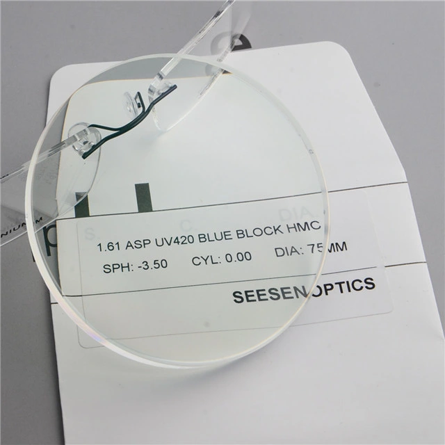 Anti Blue Ray Cr39 1.61 Block Blocking Single Vision Lens Blue Cut