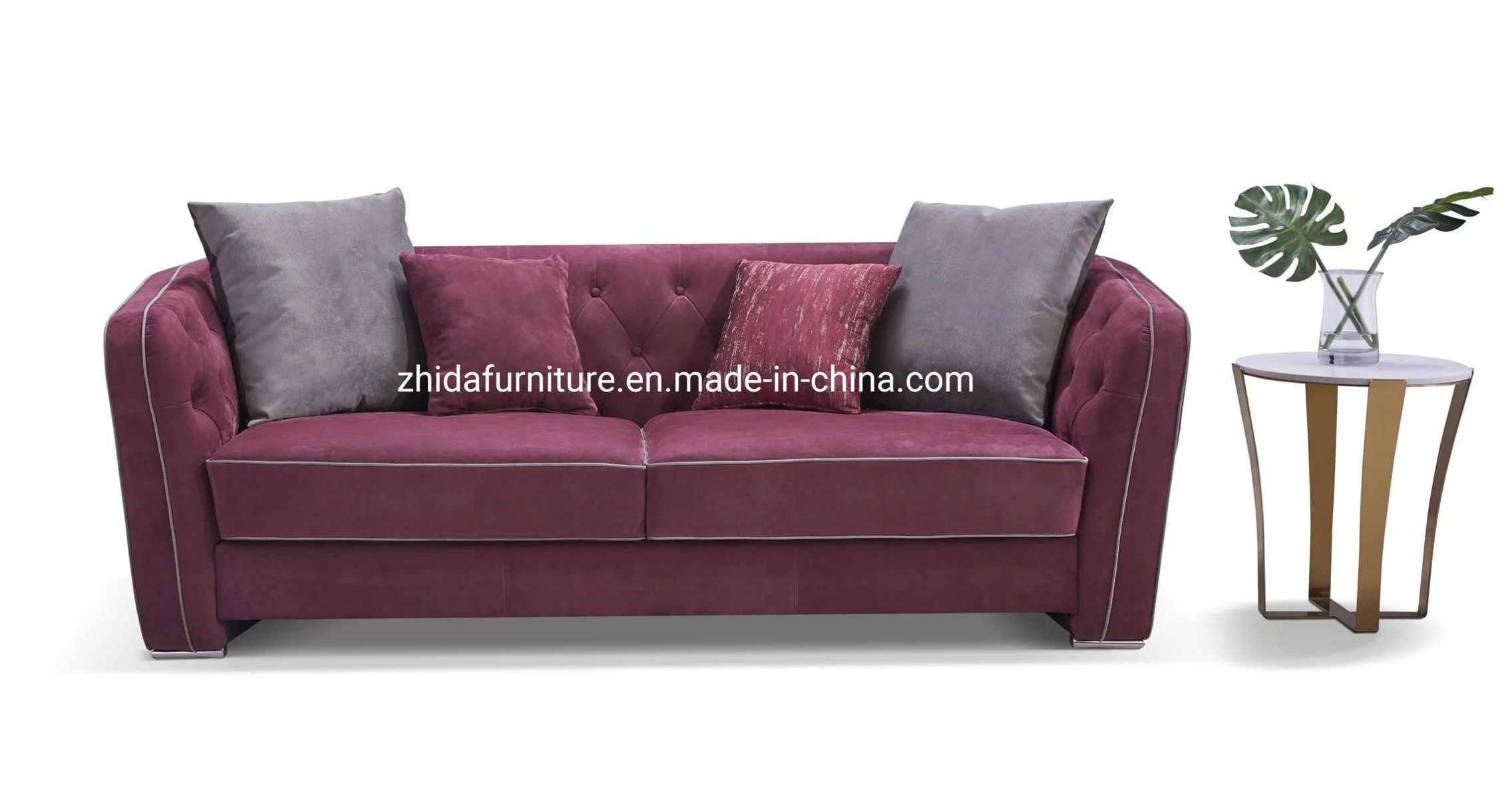 Dubai Luxury Living Room Hotel Furniture Velvet Chesterfield Sofa