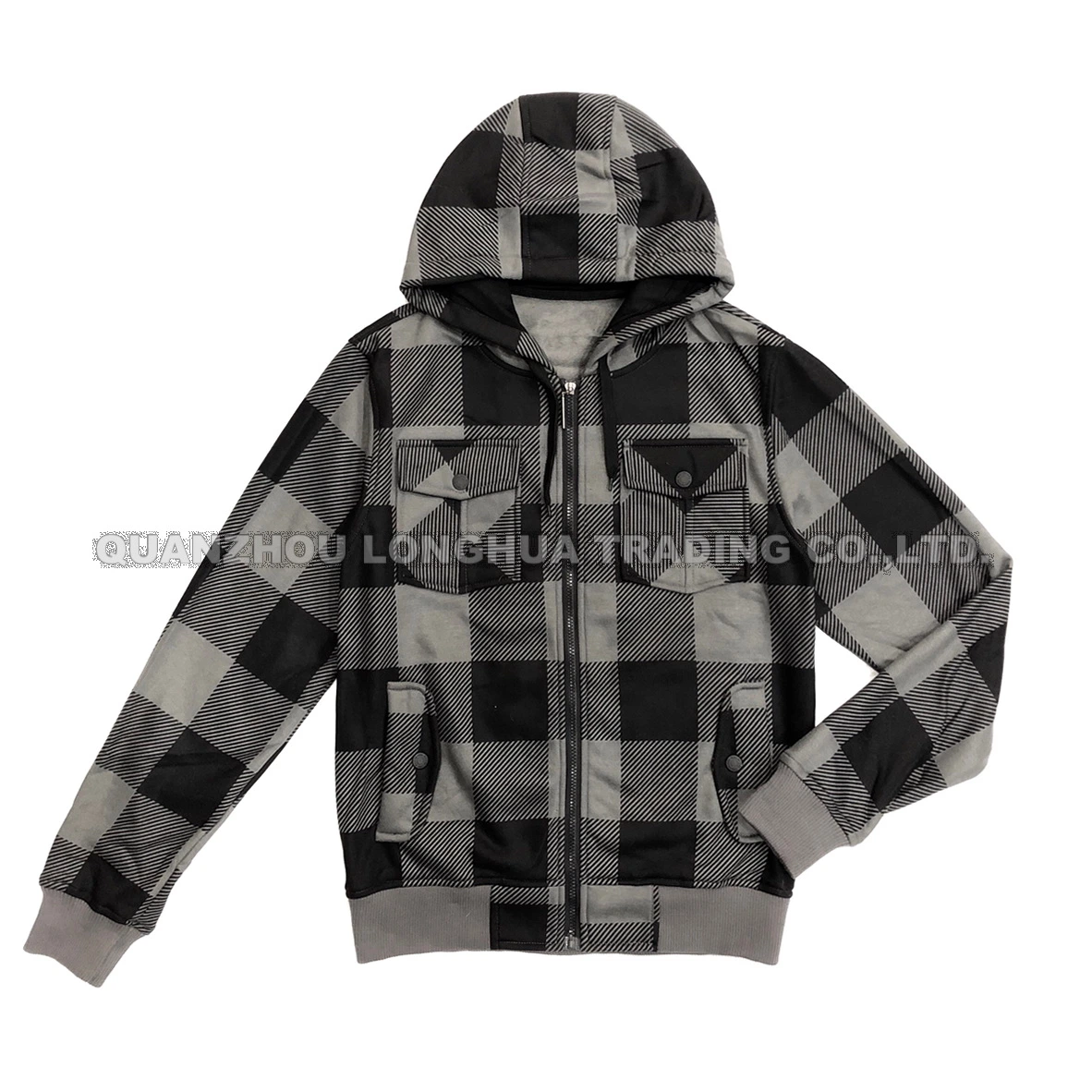 Herren Jungen Jacke Strickmode Polyester Fleece Printing Bekleidung Hoody Coat Mode Bekleidung