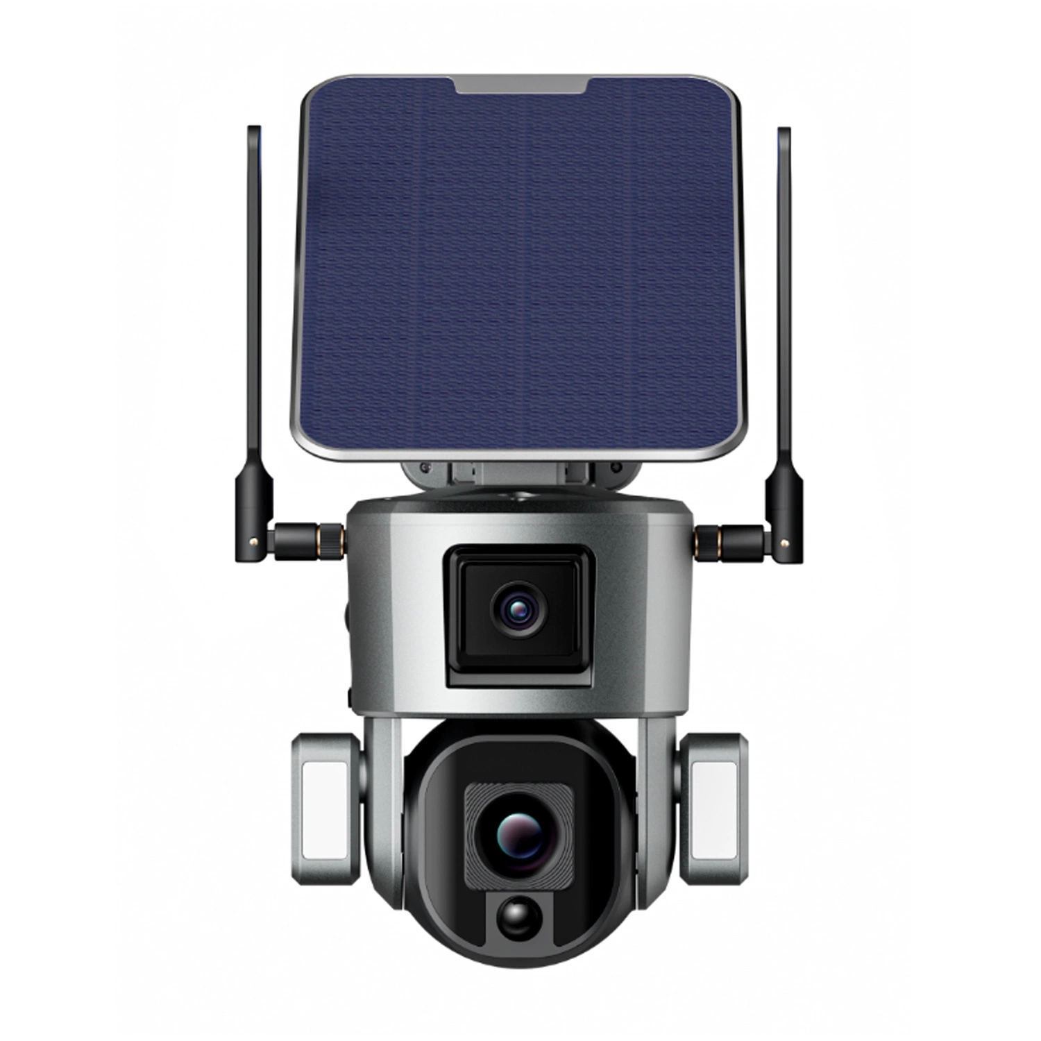 Melhor proteção Rastreamento humano alarme GSM piscina duas áudio bidirecional 4K lente dupla 4G alimentada a energia solar do Holofote da bateria da câmara PTZ