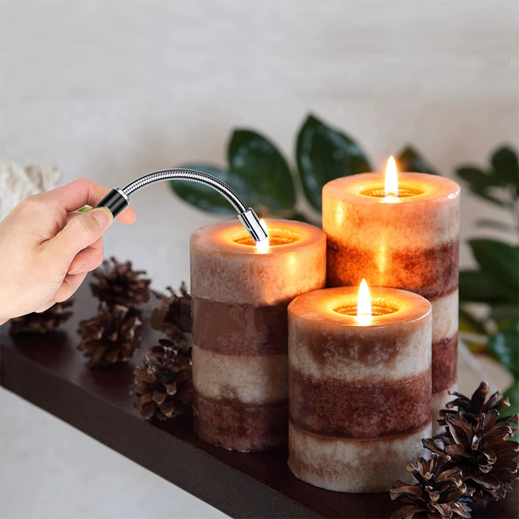 Amazon Hot Sell Wholesale/Supplier USB Rechargeable BBQ Arc Lighter Candle Electric Lighter with LED Battery Indicator