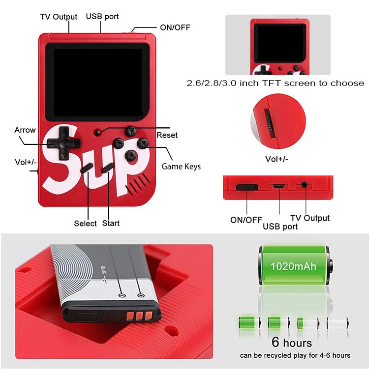 Mini Handheld Game Console Single and Double Player