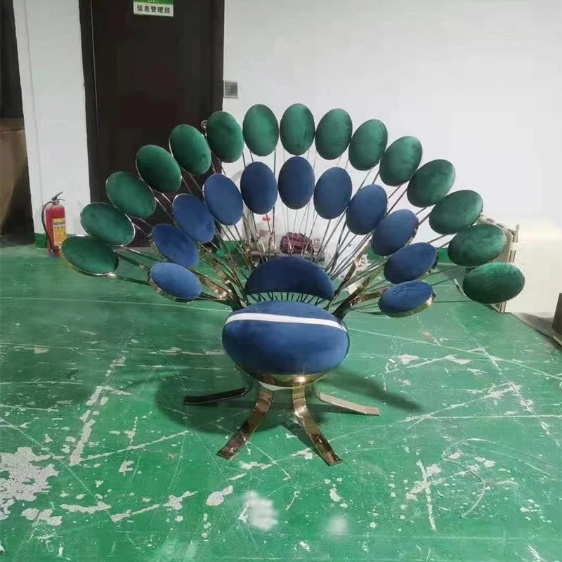 Nuevo Diseño Mobiliario de Sala de estar estructura de acero inoxidable Peacock silla