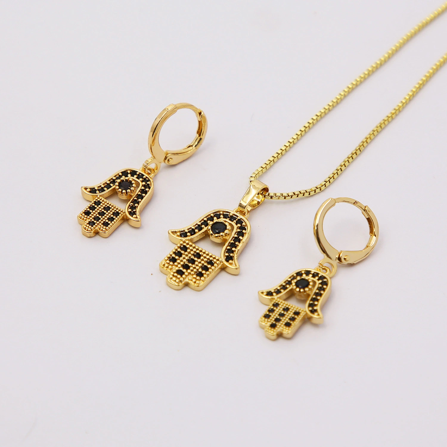 New Design Lady Cubic Zirconia 18K Gold Plated Jewelry Set