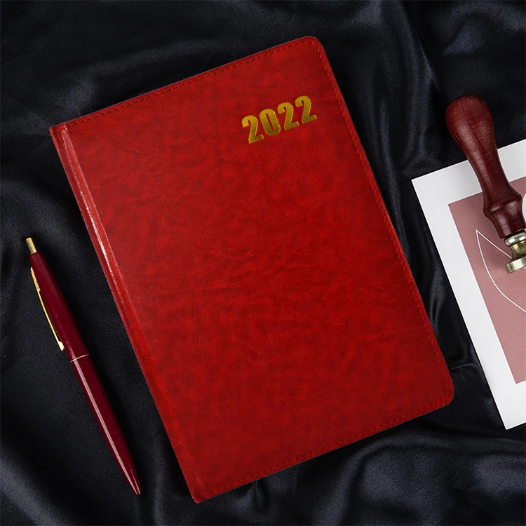 A5 Business Agenda PU Diary 2022 Custom Logo Planner Hardcover Office School Notebook Amazon Hot Selling Diary