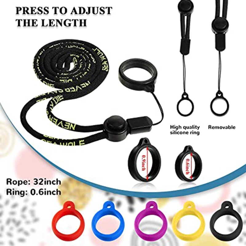 Wholesale/Supplier Cheap Adjustable USB Neck Lanyard Keychain for Pen Phone ID Badge with Rubber Ring