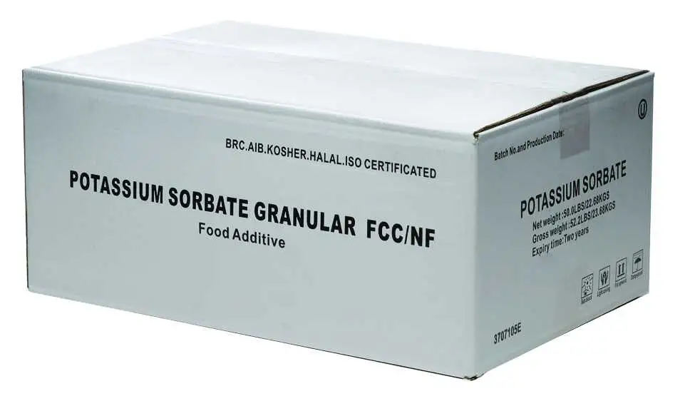 Original Factory Supply Food Grade White Conservative Sorbato de potasio granular Aditivos alimentarios