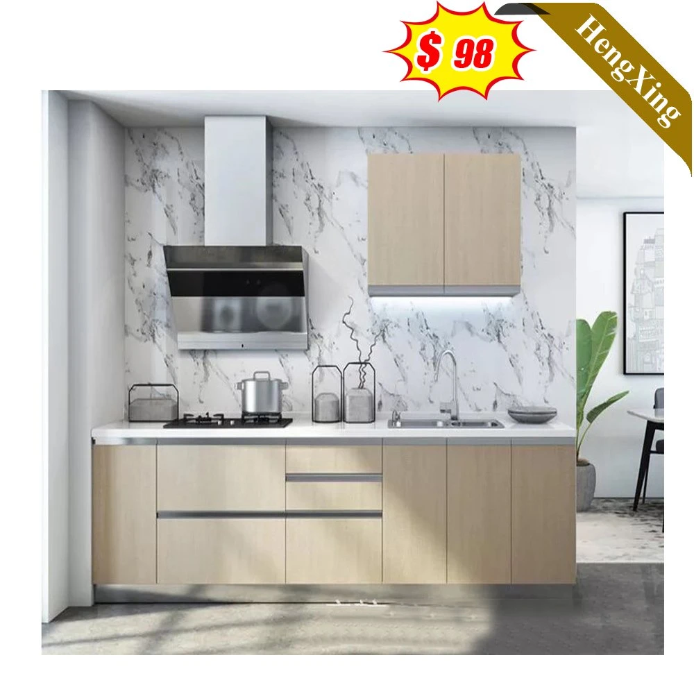 Hot Sell New Quality Home Furniture Aisle Shape Kitchen Set with Bar Big Cabinets