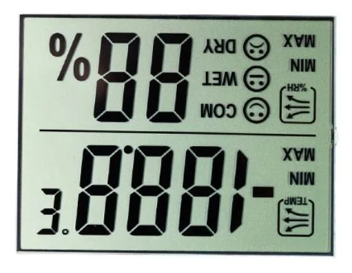 Positive Reflective Tn 7 Segment LCD Display Used for Temperature LCD