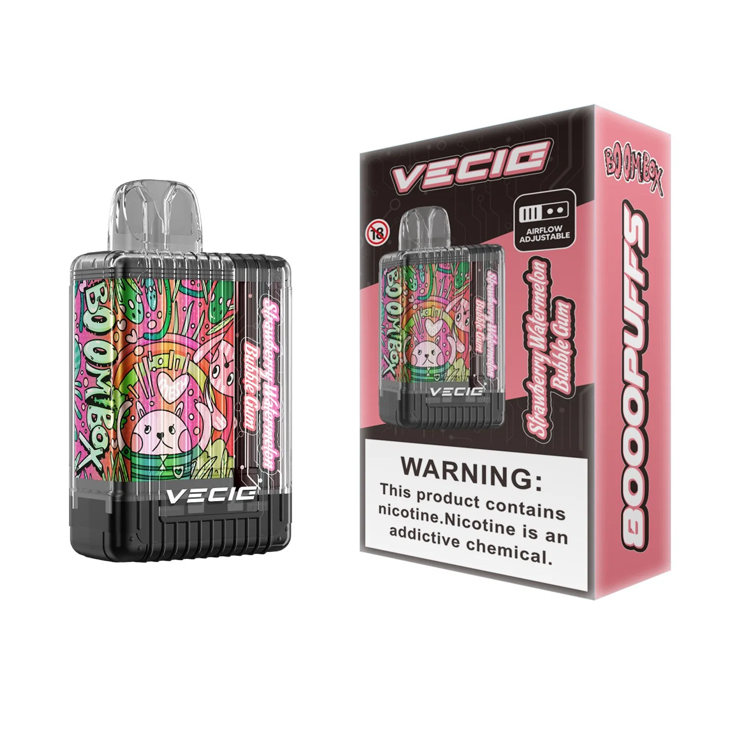 VECIG Factory Price Original Boombox 8000 puffs Disposable/Chargeable Vape Box Rechargeable Mesh Coil Adjustable Airflow 5% Nicotine Lost Vape Orion Bar 7500