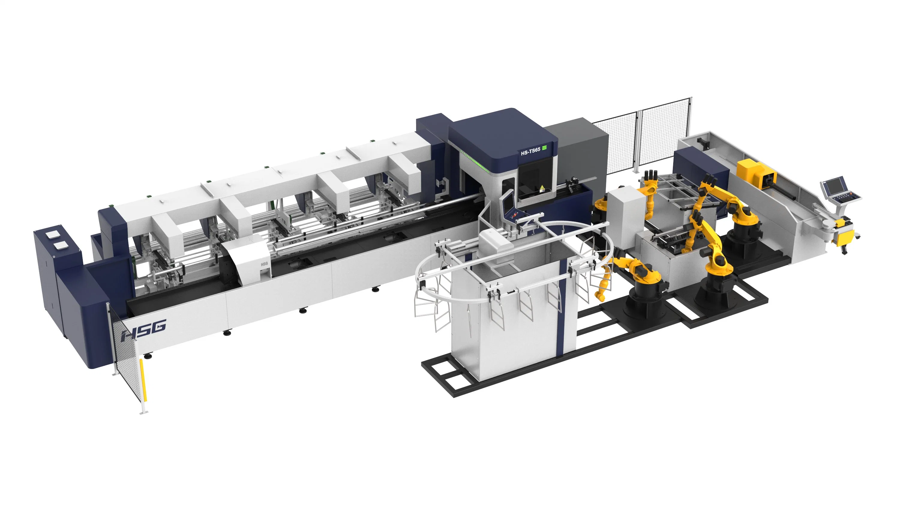 Máquina de Corte a laser com tubo de Chucks digitais a laser HSG de 3000 a 6000 W Raycus Fonte de alimentação