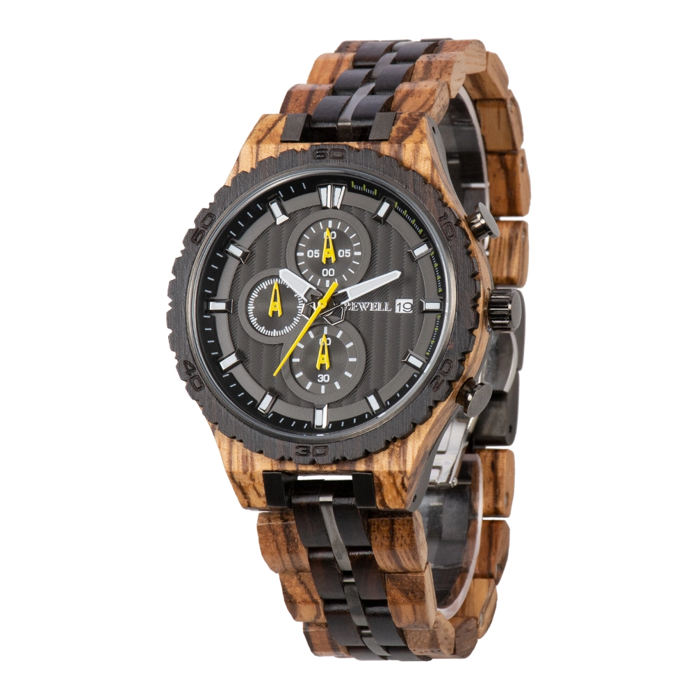 Minimalist Custom Wooden Watch OEM Chronograph Watch Luxury Wrist Quartz Fastrack Watch for Men