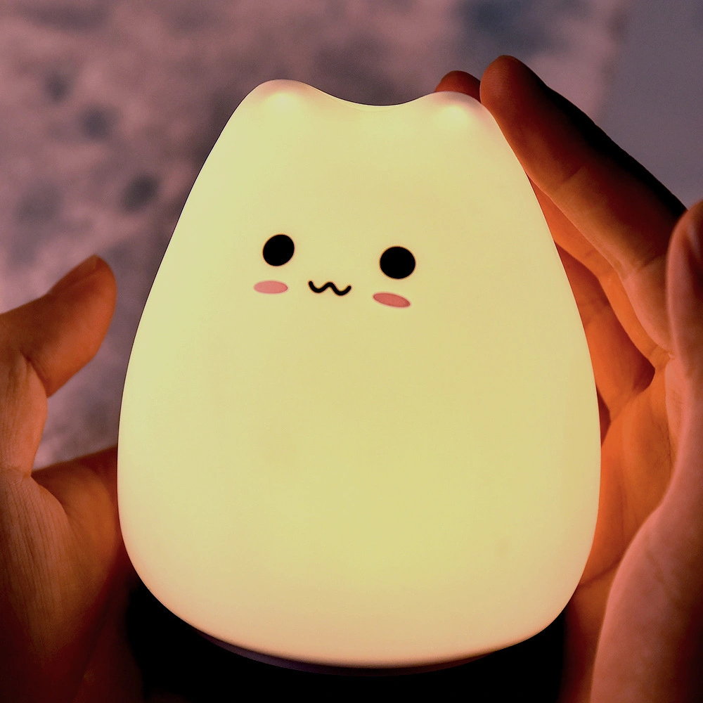 Cute Cat Animal Shaped Children Night Light Cartoon Lamp with AAA Battery