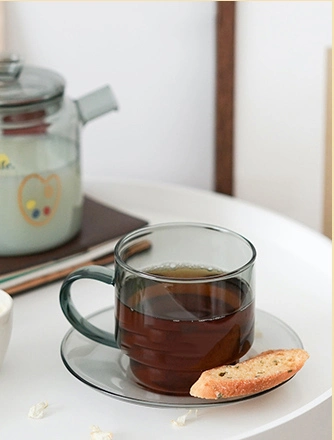 Agua de la olla de té de Borosilicato de vidrio de diseño simple Botella de color verde gris ámbar