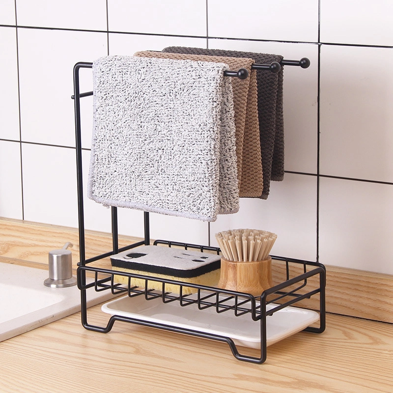 Factory Kitchen Sink Caddy Organizer Basket Rack with 3 Towel Holder for Kitchen Sink