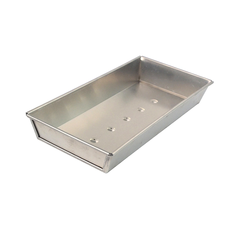 La fábrica rectangular de aluminio a granel no pegan tortas tostadas de pan molde para hornear con agujeros en la parte inferior