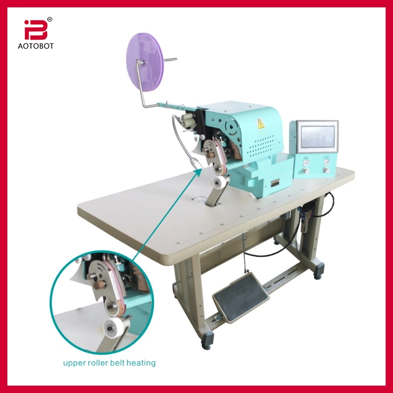 Roller Style Edge Fold-Over Seamless Hemming Strip Machine for Sports Wear