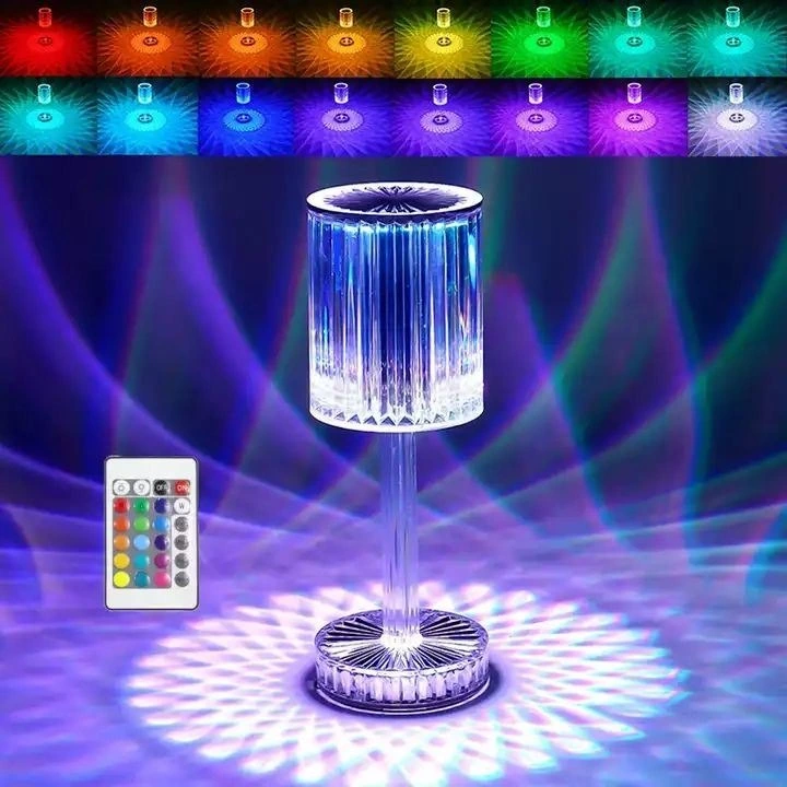 RGB Crystal Table Light Touch Control Color Changing Light Atmosphere Table Lamp