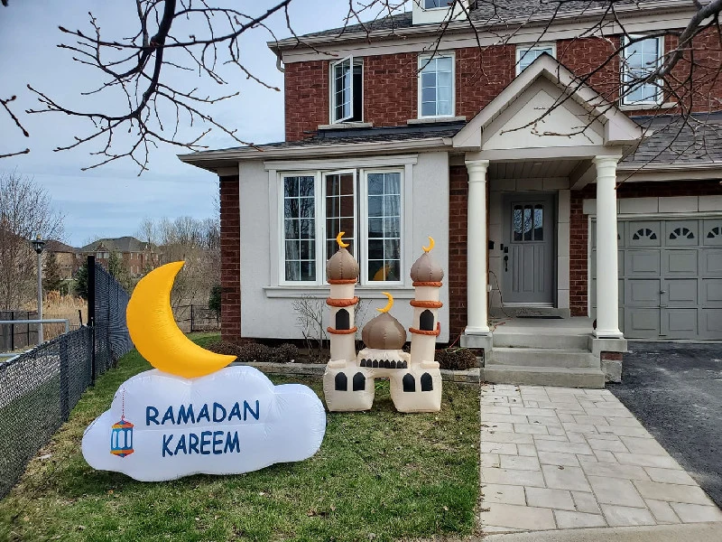 Boyi Yard Decoration Inflatable Masjid and Inflatable Crescent Wishing Ramadan Kareem