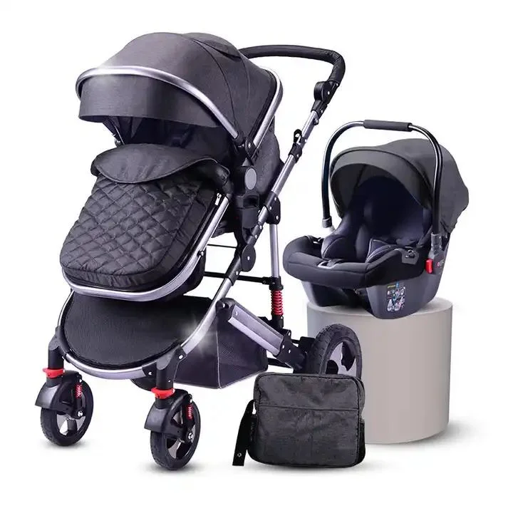 3 in 1 Baby Kinderwagen mit Stoßdämpfer Luxus hoch Landschaft Baby Walkers &amp; Träger