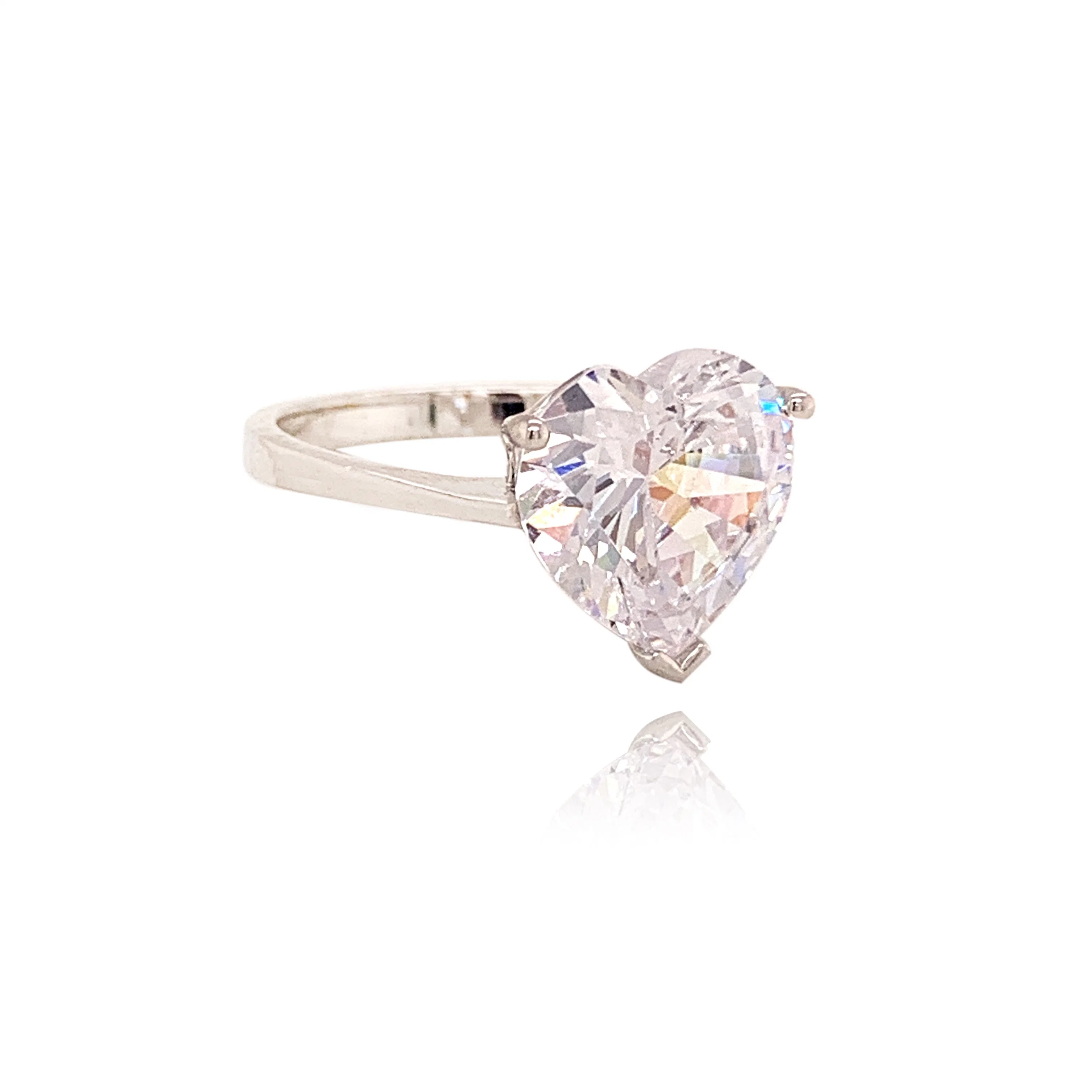 Simple Design 925 Sterling Silver with Heart CZ Fashion Ring