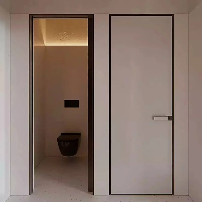 Fireproof Interior Flush Wood Toilet Bathroom Door