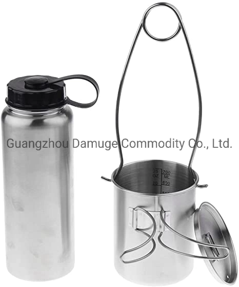 Stainless Leak Proof Water Bottle Cup Pot Kettle with Mouth Spreader Hanger