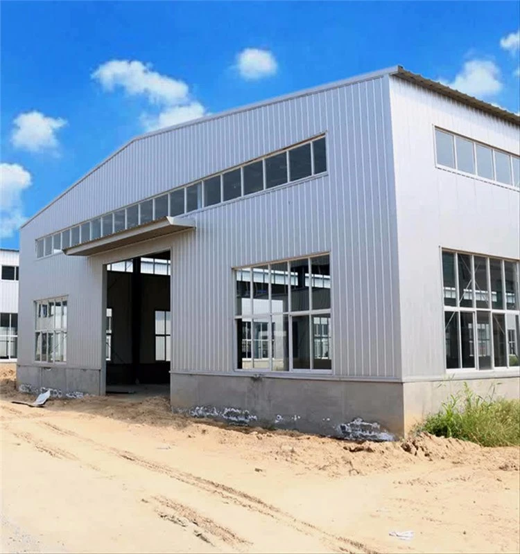 Double Slope Roof Portal Frame Light Metal Storage Building Construction Steel Structure Workshop