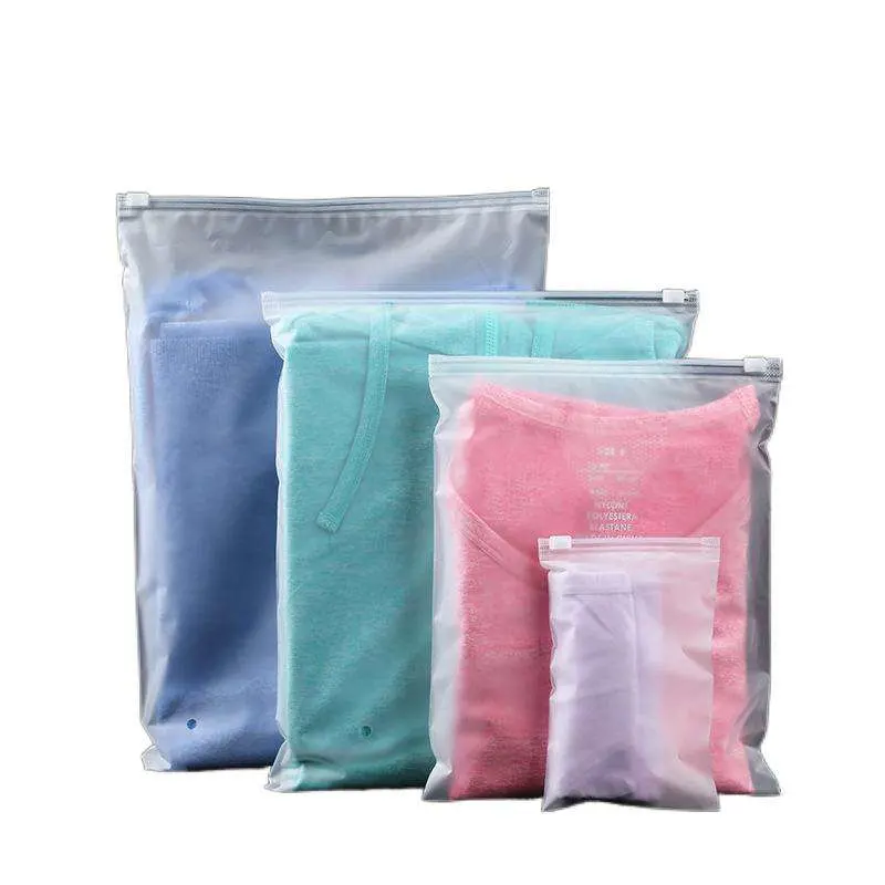 Переупаковable Zip Lock Zipper Bag Apparel Packaging Plastic Frosted Slider Полиэтиленовые сумки для одежды