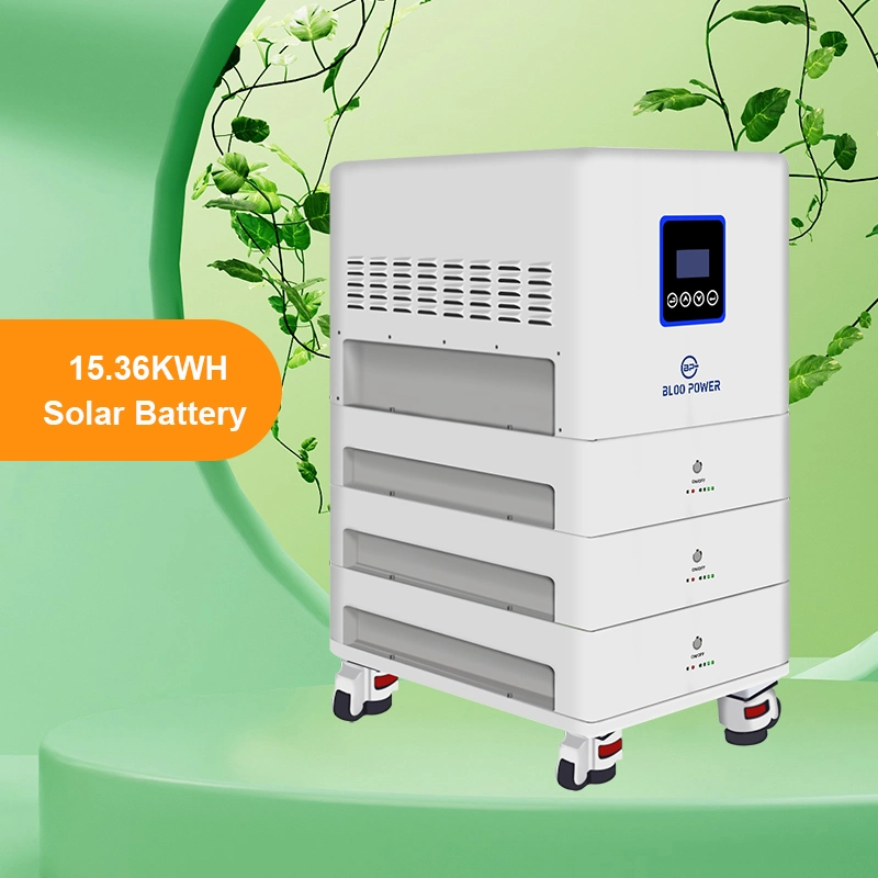 Bloopower 5kw OFF Grid Lithium-Batterien für Home Li Polymer LiIon off Grid Storage Cycling Solarenergie mit Inverter System