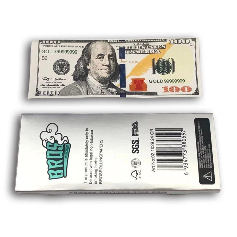 El papel de laminación de cigarrillos de tabaco tabaco Accesorios 100 dólares el hábito de fumar artículos