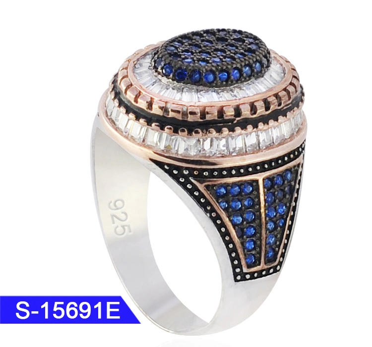 925 Sterling Silber Modeschmuck Islamischer Micro Pave CZ Stein Ring für Männer