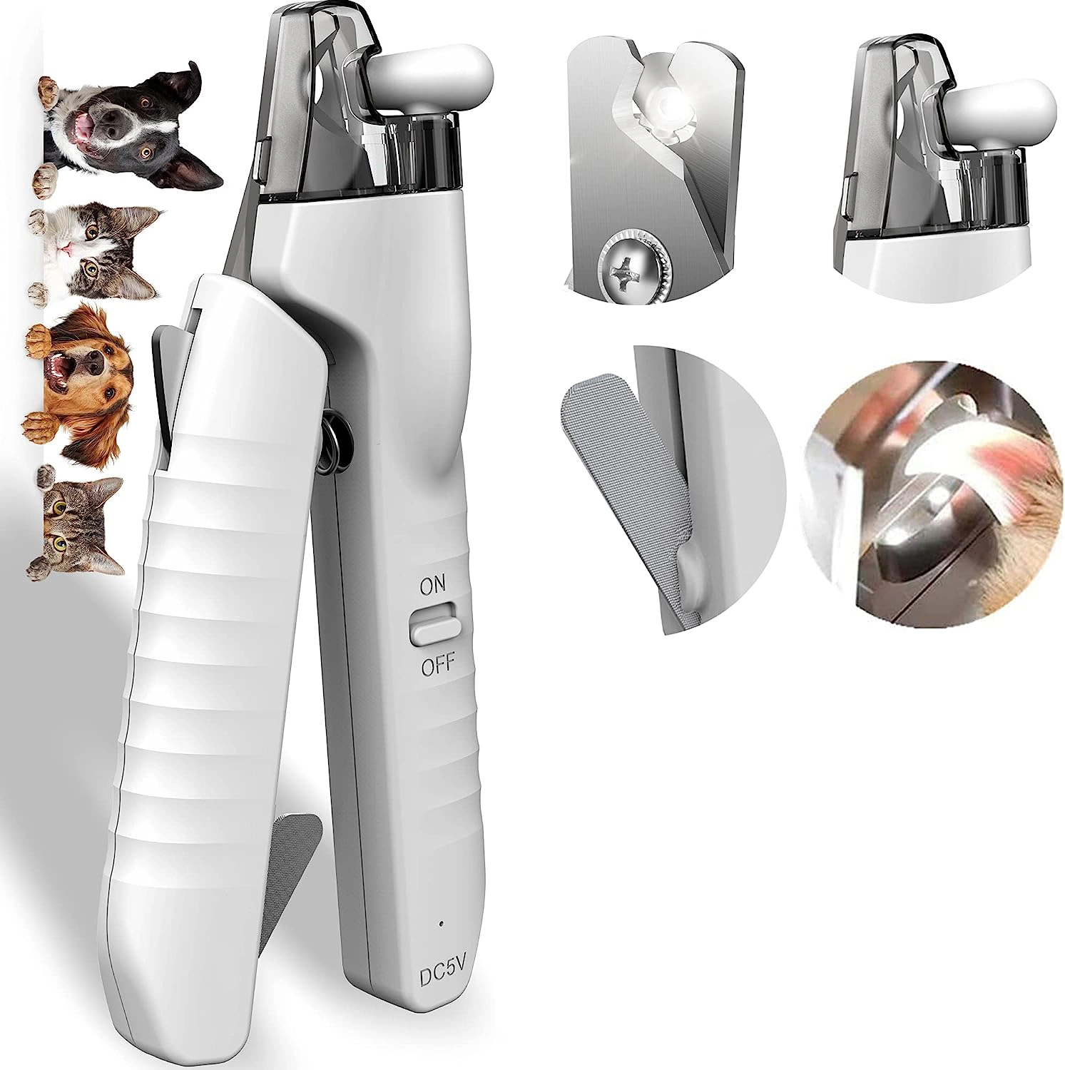 Razor Sharp and Durable Cat and Dog Nail Clipper with LED Light