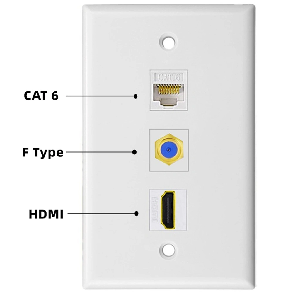 ExactCables multi-medios modernos de la toma de pared con CAT5e&amp;cat6, RCA