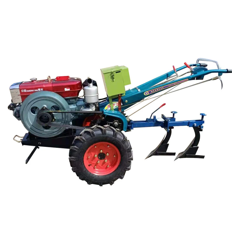 15HP 18HP 22HP Mini 2 Wheel Farm Walking Tractor with Plough/Rotary Tiller with Seat