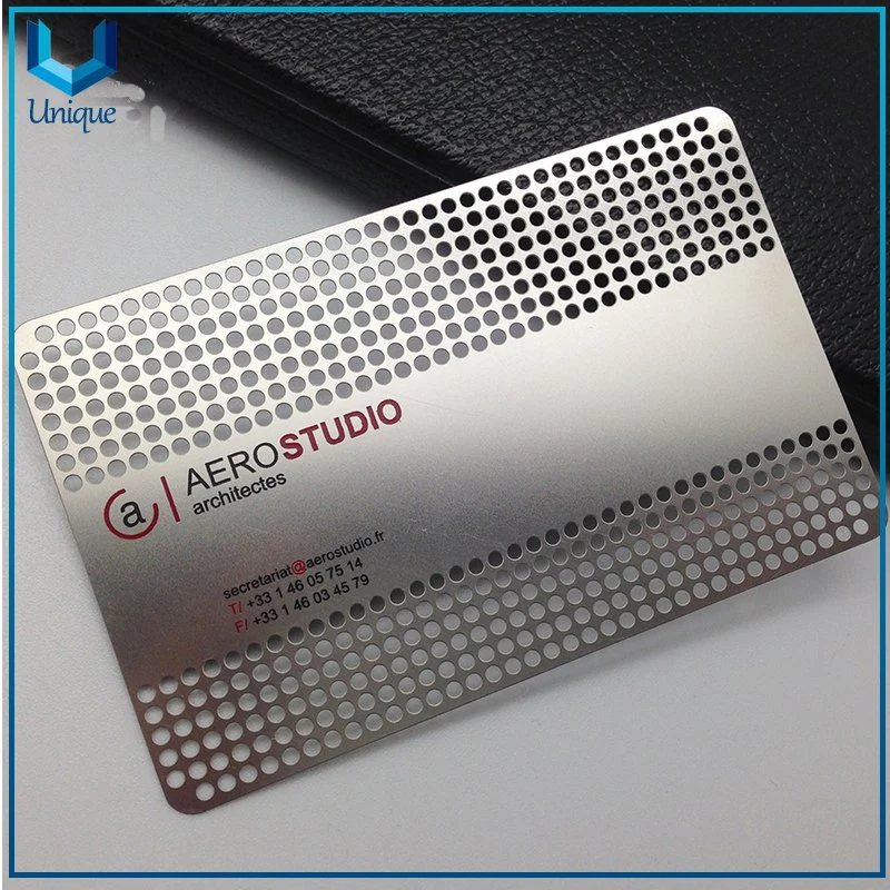 Custom Design de Moda de aço inoxidável com cartão de Negócios Cartão VIP, Corte a Laser de luxo o cartão de visita de Metal