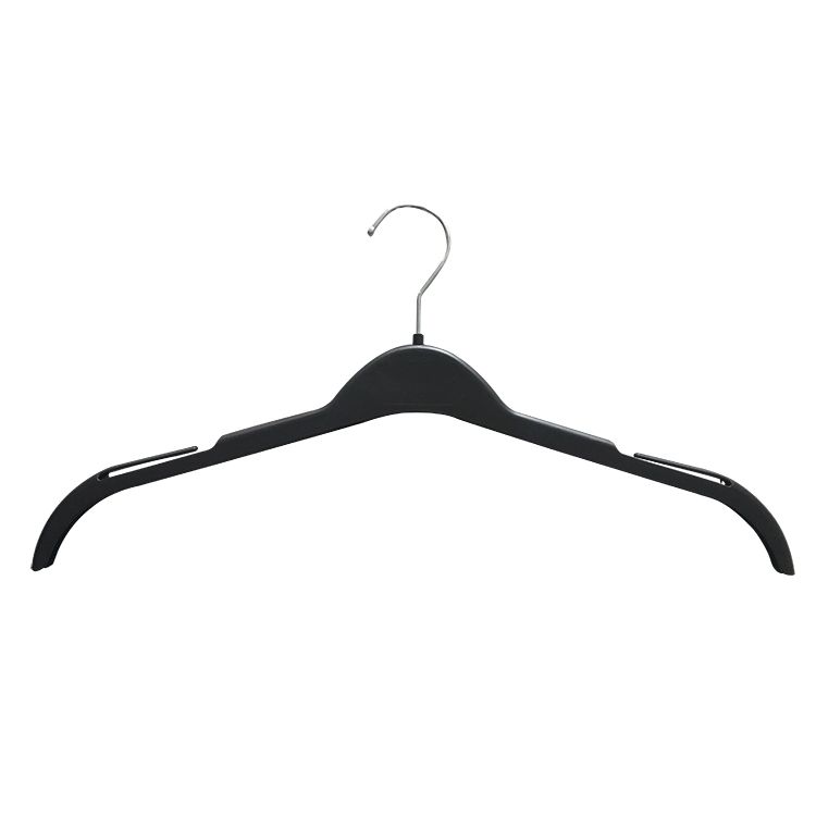 Plastic Top Cloth Rack Hanger for Adult Garment with Metal Hook and Anti-Slip on Shoulder