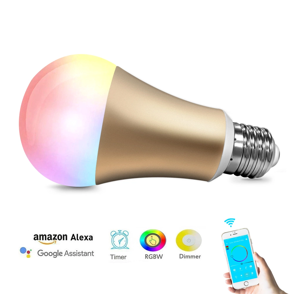 New Product Saving Energy-Lamp RGB+CCT Color Controller Smart LED Bulb Light WiFi Work with Alexa Google Assistant