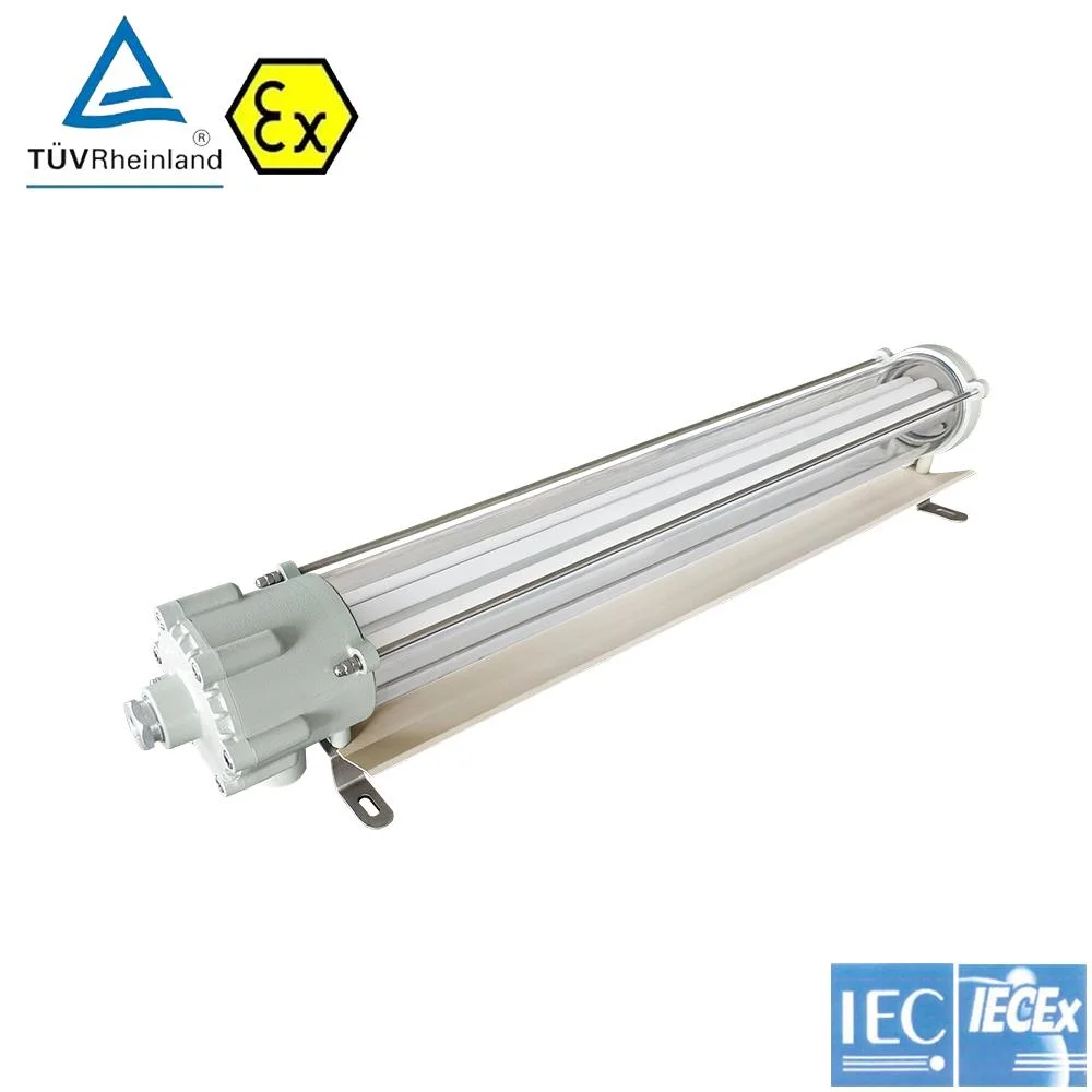 Atex Approved LED Explosion Proof Linear Tube Light for Oil and Gas Industry, Petroleum Zone 1 Safety Lighting IP66 Ceiling Mounted