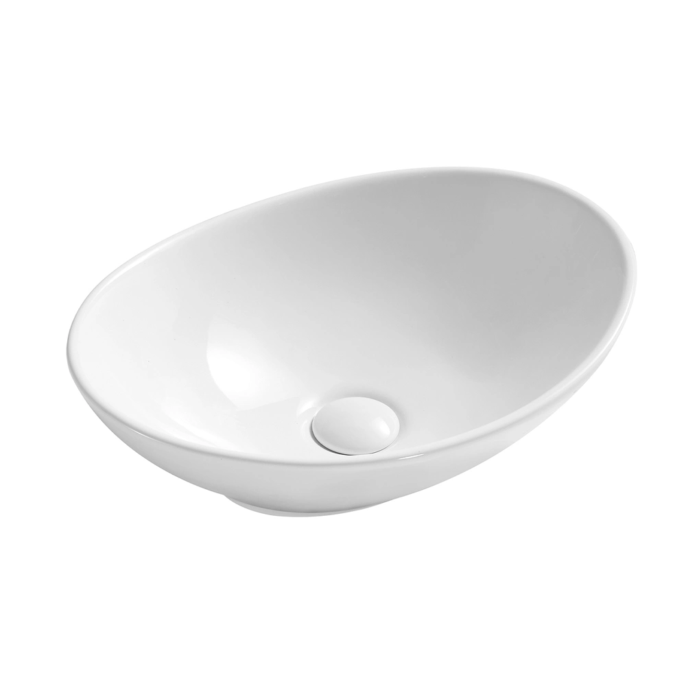 Bathroom White Cloakroom Porcelain Ceramic Vanity Durable Countertop Lavatory Oval Shape Grade-a Vitreous China Tabletop Art Basin Vessel Sink