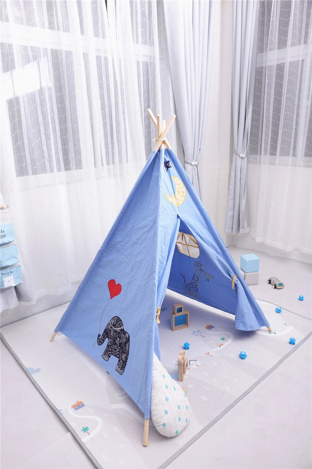 High quality/High cost performance  Lovely Giraffe Kids Tent Cotton Canvas Comfortable Toddler Teepee Tents