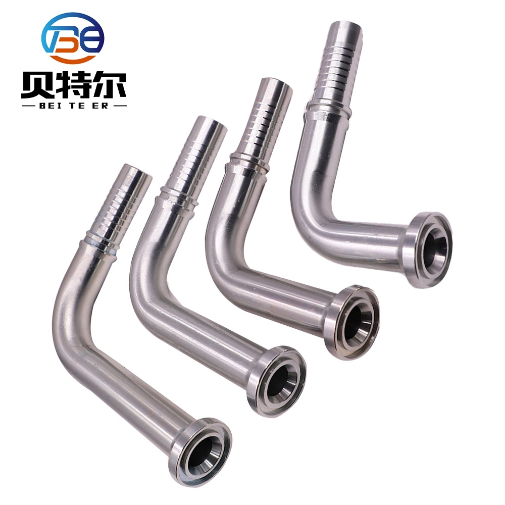 Customized Swaged Hose Fitting 90deg SAE Flange 3000 Psi Code 61 Hydraulic Hose Fittings